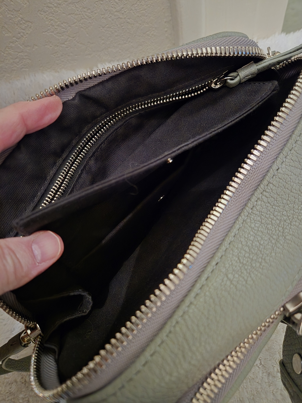 All Saints Women's Leather Crossbody Bag in Dove Gray allsaints - Picture 3 of 5